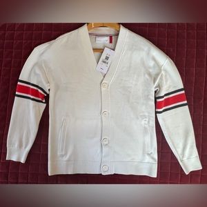 Wilson White Mens Club Cardigan Tennis Sweater